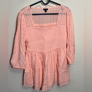 Torrid Peach Eyelet Blouse